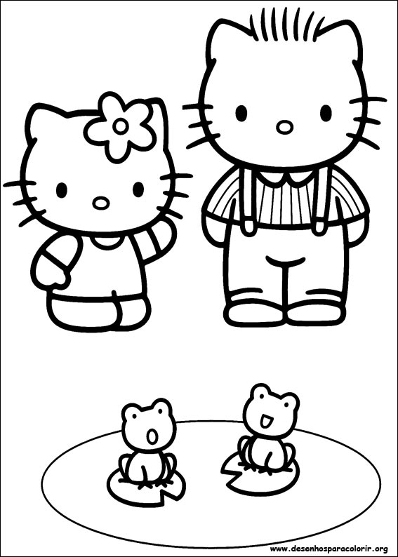 70 Desenhos Para Colorir Pintar Menina Menino Hello Kitty
