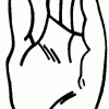 Desenho colorir corpo humano mão 03