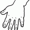 Desenho colorir corpo humano mão 05