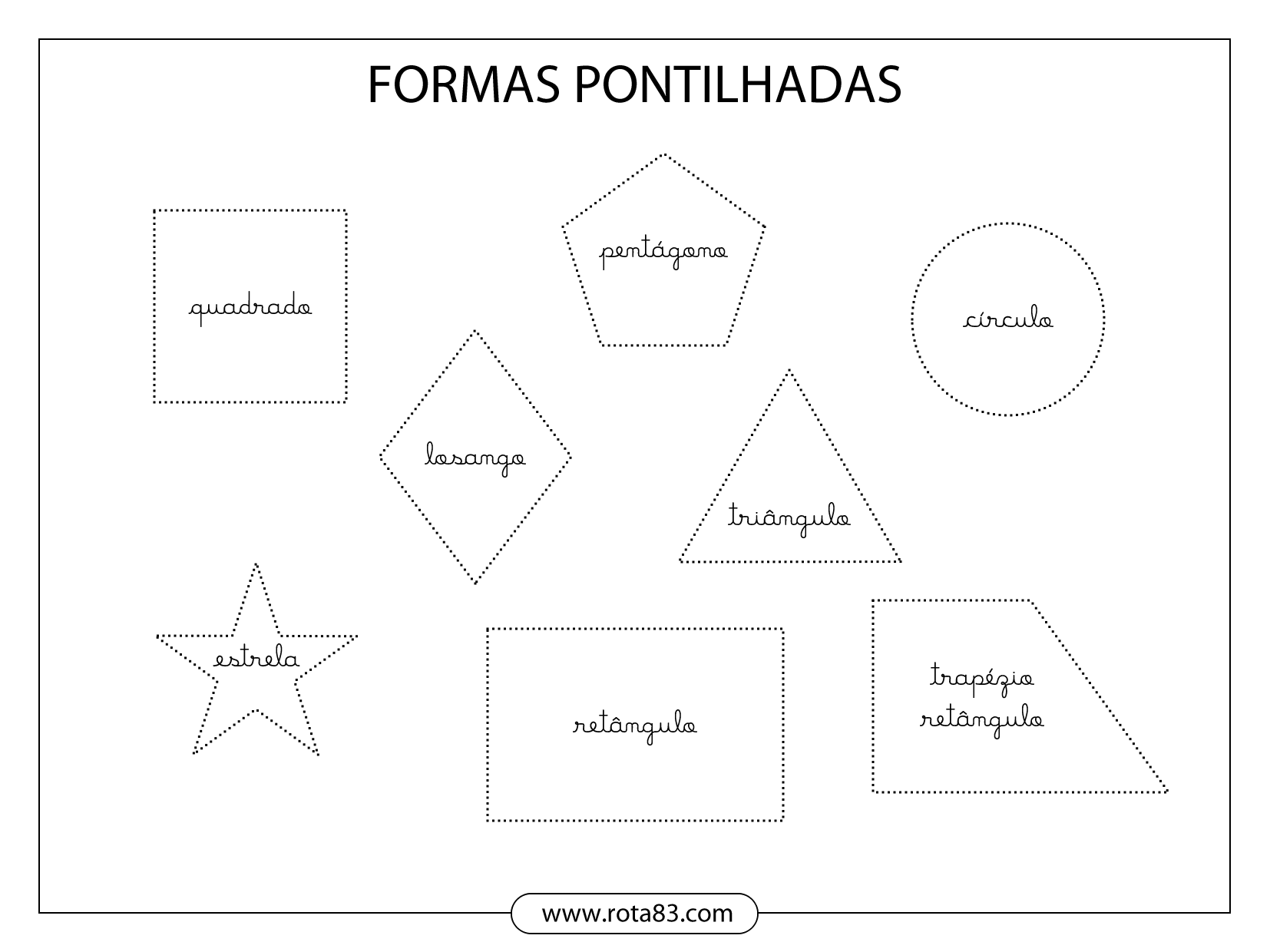 Formas geométricas pontilhadas