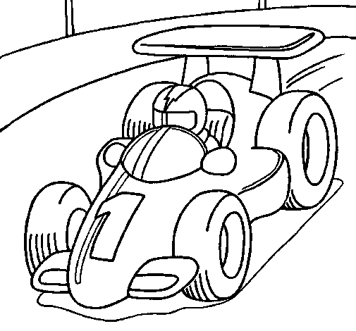 Desenhos para colori de Carros de Corrida 01