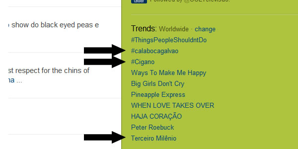 Trends: #cigano, Terceiro Milênio e #calabocagalvao