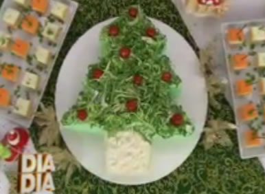 Receita de bolo salgado em formato de Árvore de Natal