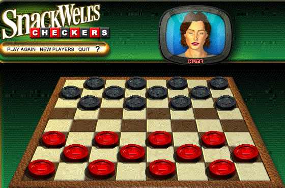 Jogue partidas de dama em 3D em SnackWell's Checkers